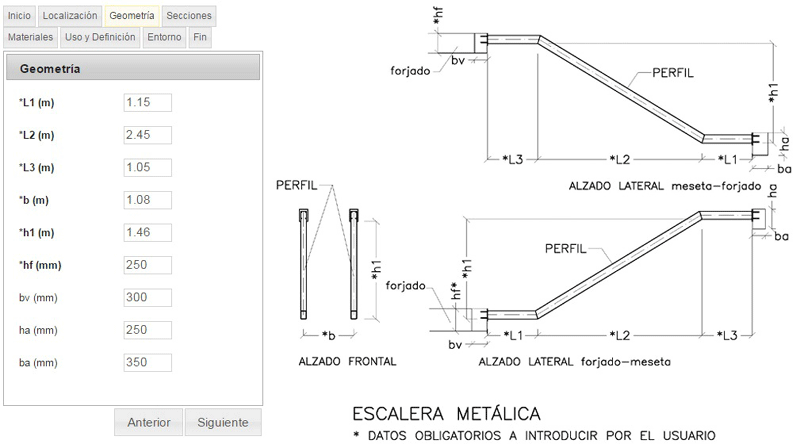Como calcular una escalera de zancas de perfiles de acero con e-Struc
