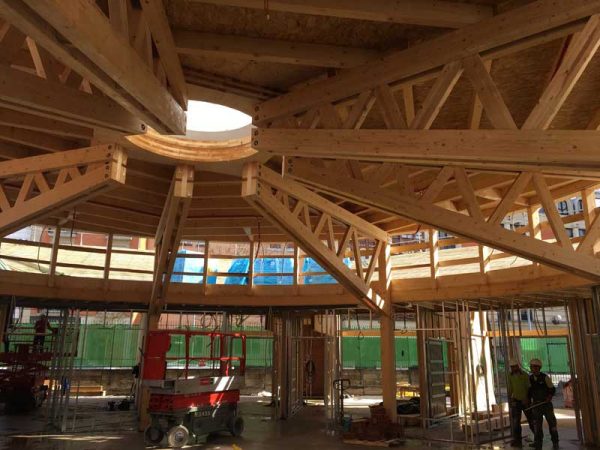 Estructura radial de madera para pabellón infantil – e-STRUC